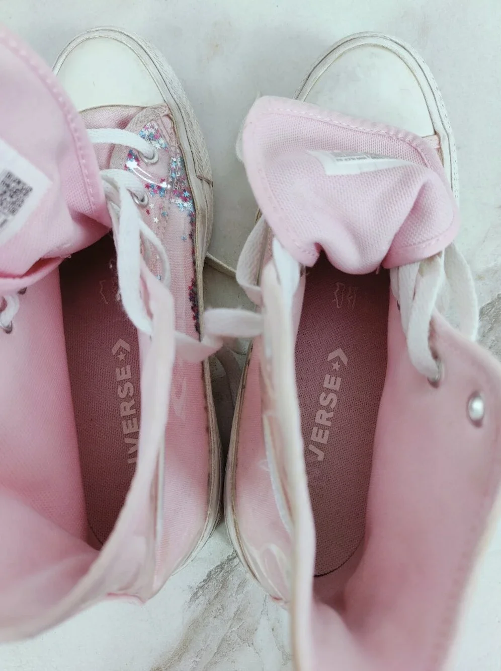 Converse Girls' Chuck Taylor All Star Confetti High Top Sneakers, Pink, Sz 5